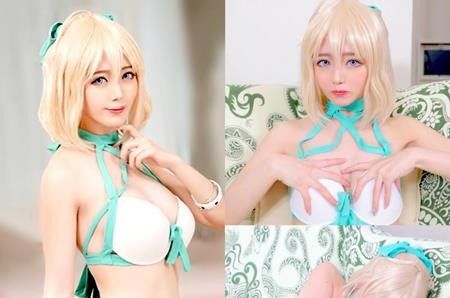 『真實Cosplayer/個人拍攝』Fate/Grand Order的沖田總司從幕末時代，在此參上❣清晰可見的月經線、肉厚派皮肉穴♡敏感陰蒂被電棒直擊＆後背位痙攣射精的無敵級情色自拍影像♡